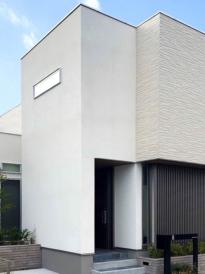 空中廊下のある家：外観