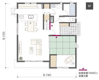 「43-2RE」1F 間取り図