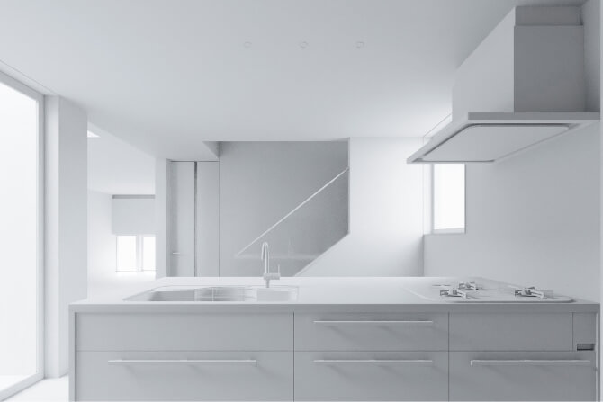 作業効率重視のキッチン